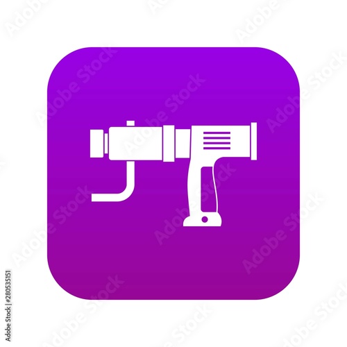 Hand drill icon digital purple for any design isolated on white vector illustration