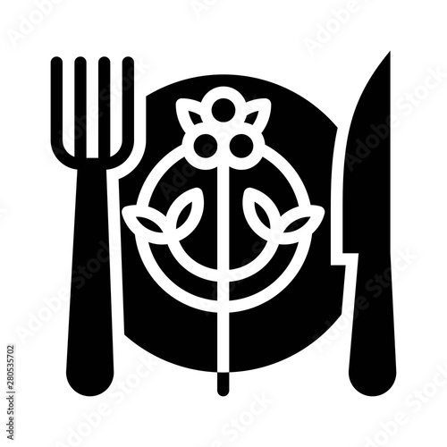 table ware dining fork and knife Xmas black solid icon.