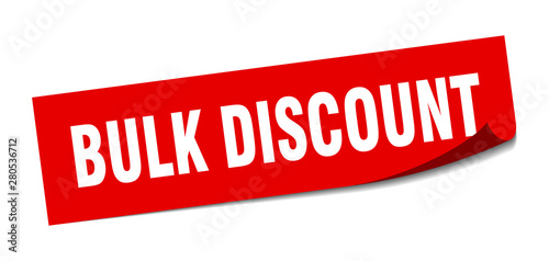 bulk discount sticker. bulk discount square isolated sign. bulk discount