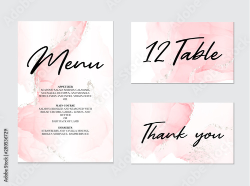 Abstract wedding card Grunge Pattina effect Pastel rose Gold Retro Texture. Trendy Chic Background made in Vector for your design. Alcohol watercolor ink