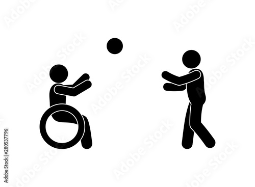 International Day of Persons with Disabilities concept background. Illustration of international day of people with disability pictogram.