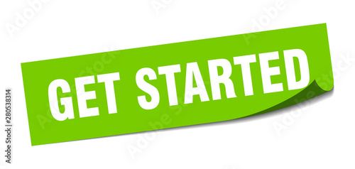 get started sticker. get started square isolated sign. get started