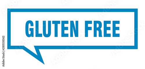 gluten free sign. gluten free square speech bubble. gluten free