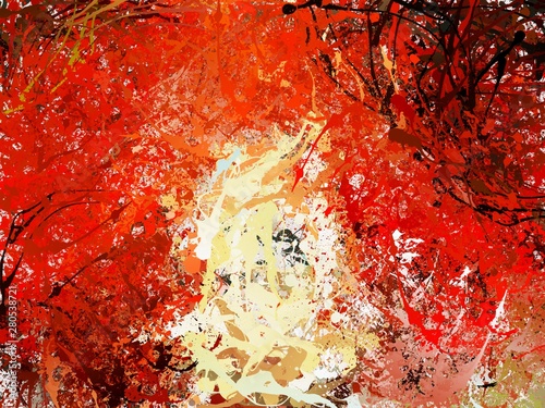 Drip abstract painting. Modern American style of painting. Style of drip pain...
