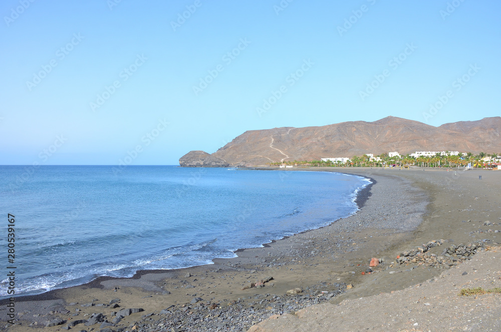 Empty Volcanic Beach of Las Playitas in Fuerteventura Empty Volcanic Beach of Las Playitas in Fuerteventura