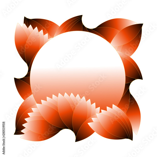 flower scales card ball orange ivory