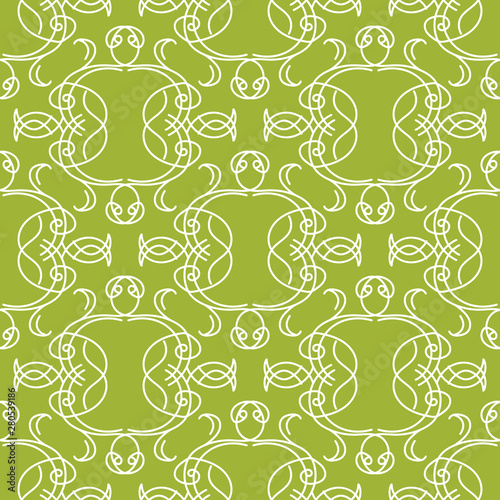 seamless geometric abstract pattern with floral motive