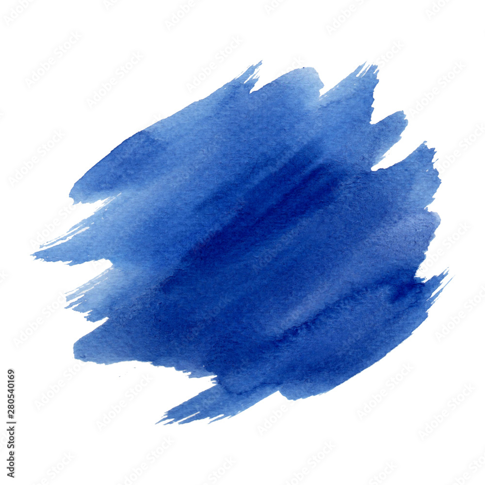 Fototapeta premium Blue color brush Gradation texture watercolor draw. Card, Vector, banner