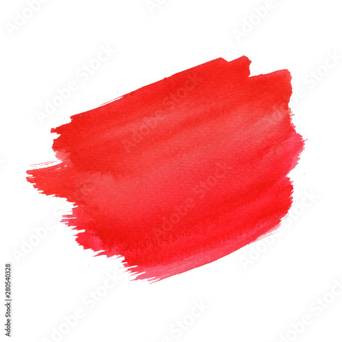 Red color Gradation brush texture by hand paint watercolor draw on a white background,Card,Vector,banner,illustration
