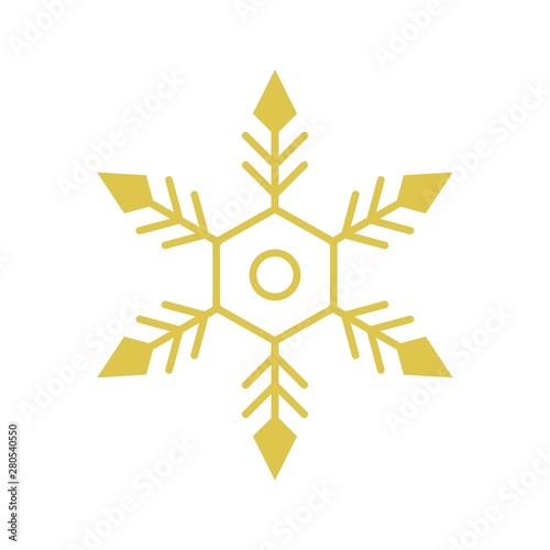 snowflake decorative pattern Christmas flat design icon.