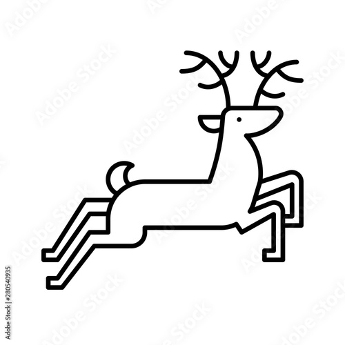reindeer animal wildlife Christmas editable outline icon.