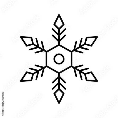 snowflake decorative pattern Christmas editable outline icon.