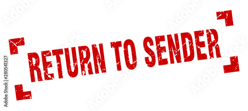 return to sender stamp. return to sender square grunge sign. return to sender