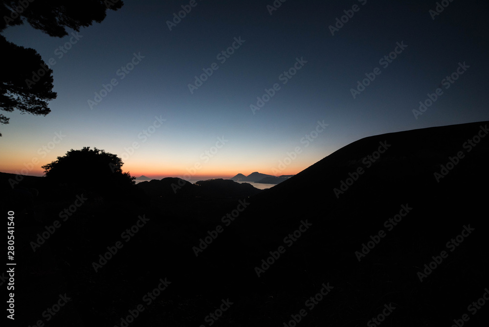 Obraz premium panoramic view of the islands and volcano Sicily