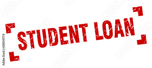 student loan stamp. student loan square grunge sign. student loan