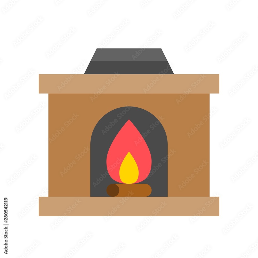 wood fireplace decoration in room winter related icon wood fireplace decoration in room winter related icon