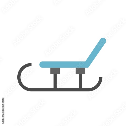 relaxing sun bath chair pooling winter flat design icon.