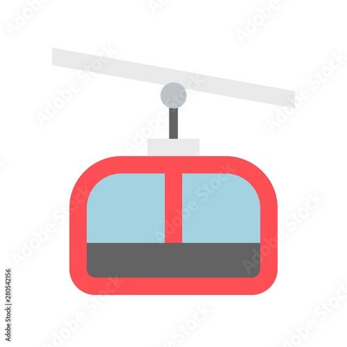gondola lift flat design icon.
