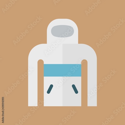 woolen warm sweater or jacket winter flat design icon.