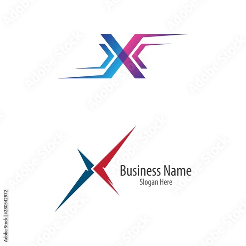 X letter logo vector icon illustration