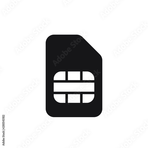 Sim card vector icon. Sim card icon symbol. Sim card - mobile slot icon. Mobile Cellular Phone Sim Card Chip Isolated on Background