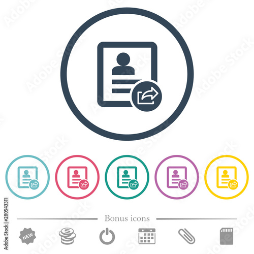 Export contact flat color icons in round outlines