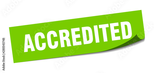accredited sticker. accredited square isolated sign. accredited