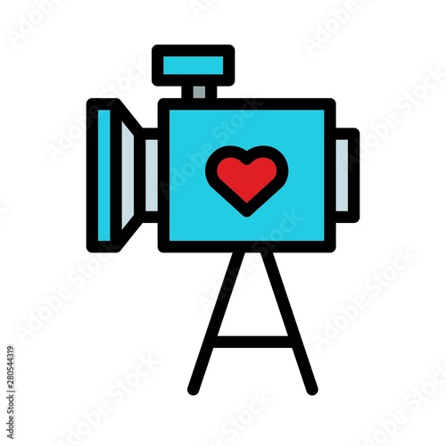 Camera vector, wedding related fiiled style editable outline icon photo