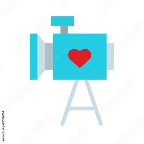 Camera vector, wedding related flat style icon