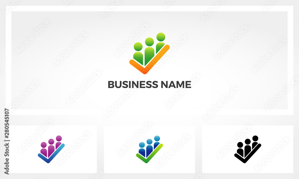 Human Group Check Tick Logo Human Group Check Tick Logo