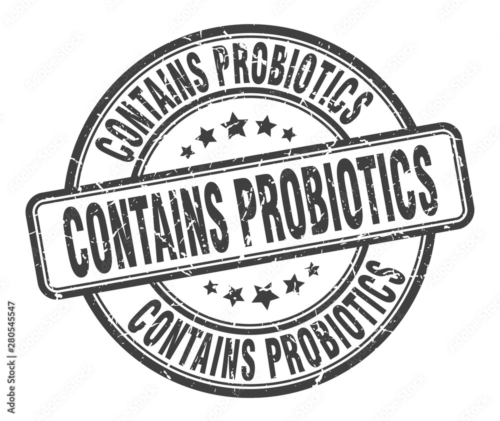 contains probiotics stamp. contains probiotics round grunge sign. contains probiotics contains probiotics stamp. contains probiotics round grunge sign. contains probiotics
