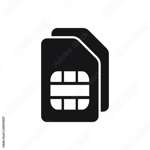 Sim card vector icon. Sim card icon symbol. Sim card - mobile slot icon. Mobile Cellular Phone Sim Card Chip Isolated on Background