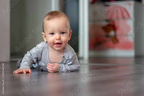 happy crawling baby