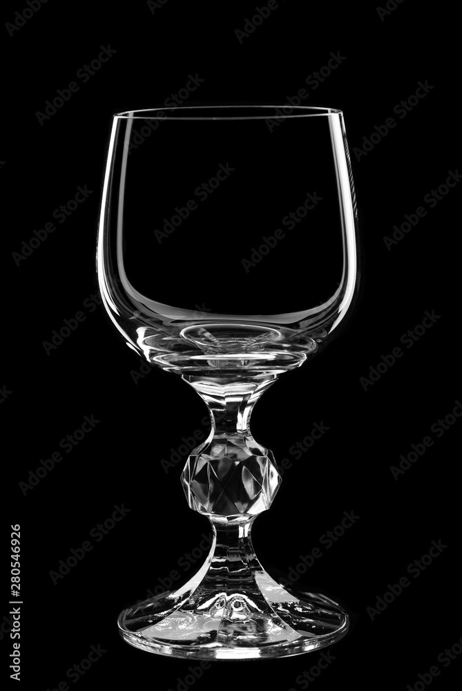 Silhouette of a glass wine glass on a black background Silhouette of a glass wine glass on a black background