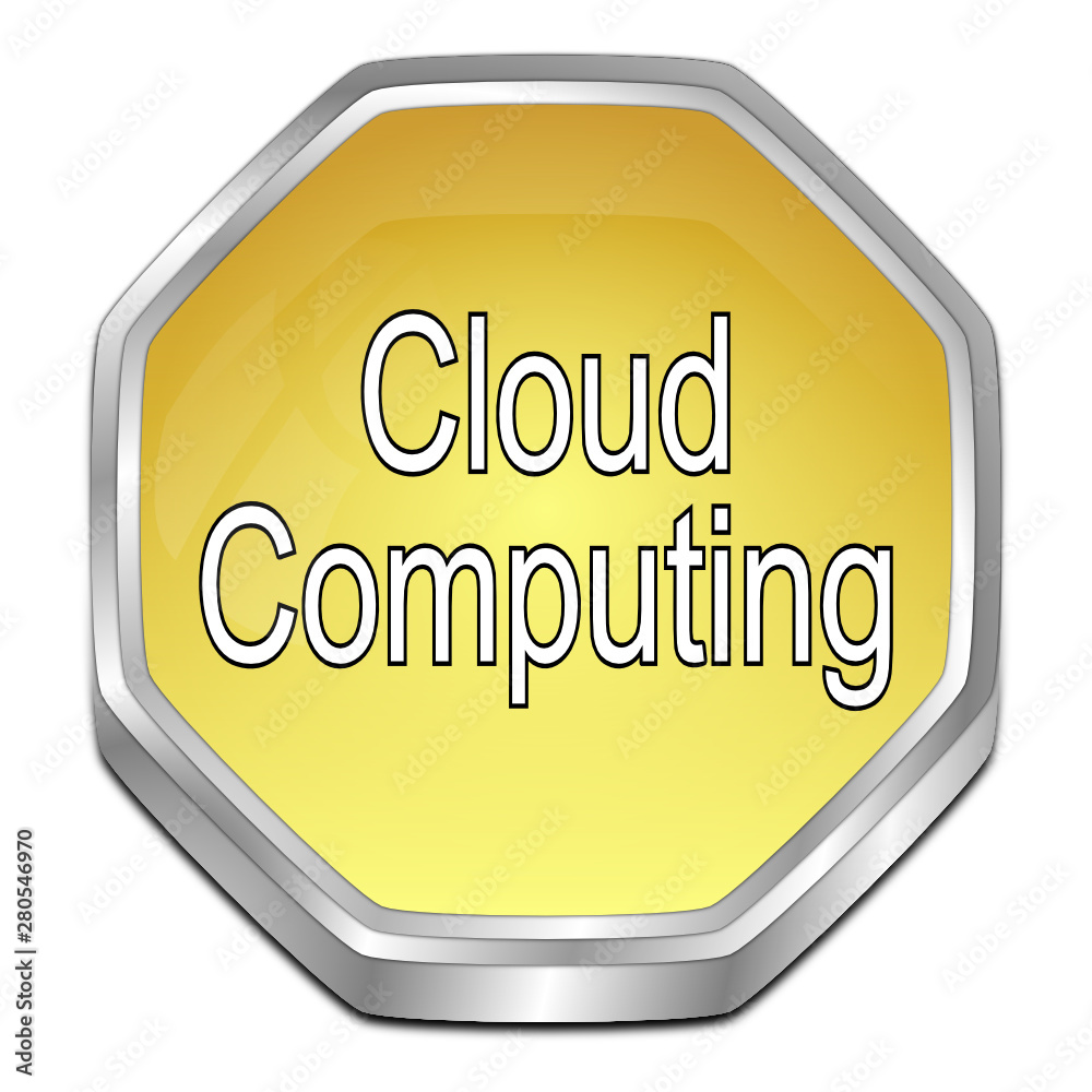 Cloud Computing Button - 3D illustration Cloud Computing Button - 3D illustration