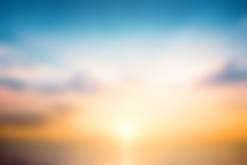 International Day for the Preservation of the Ozone Layer concept:  Beautiful sunset sky above clouds with dramatic light