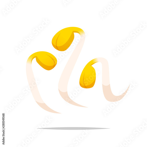 Bean sprouts vegetable vector isolated illustration
