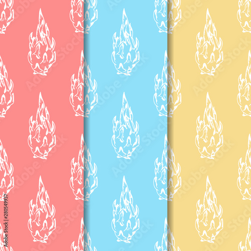 pitaya, pitahaya tropical fruit seamless pattern
