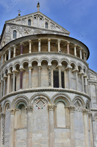 Elements of the architecture of the cathedral of Pisa.