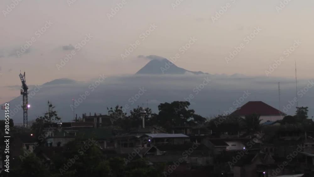 Timelapse Mount Merapi from Yogyakarta City Timelapse Mount Merapi from Yogyakarta City