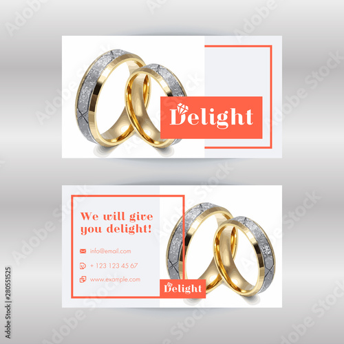 business card ring gold theme. Modern business card template