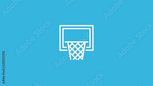 Basketball Line Icon Animation with Alpha stock video