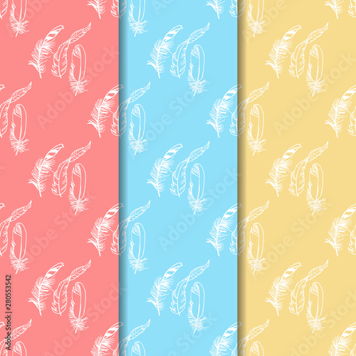Photography Mockingjay feather seamless pattern hand drawn sketch