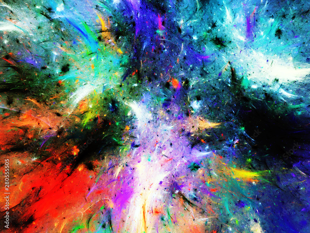 Naklejka premium rainbow abstract fractal background 3d rendering illustration