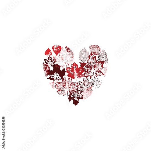 heart made of autumn leaves