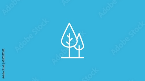 Wild Forest Line Icon Animation with Alpha stock video