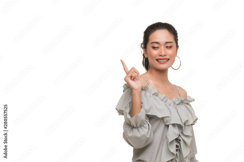 Beautiful Asian woman standing alone.. Beautiful Asian woman standing alone..