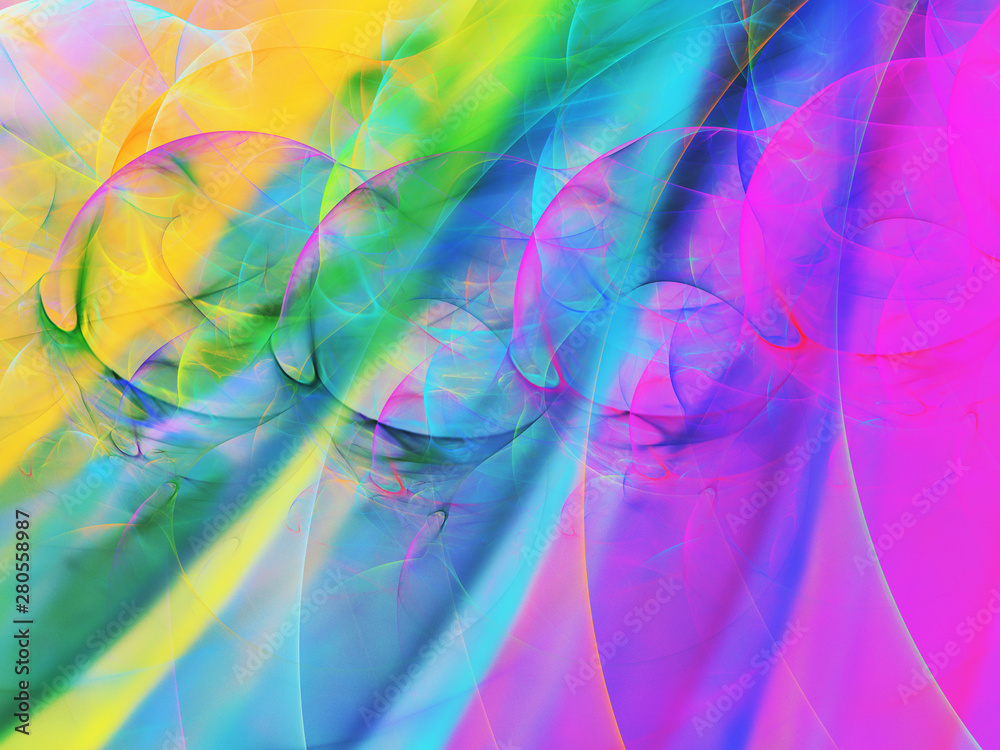 Fototapeta premium rainbow abstract fractal background 3d rendering illustration