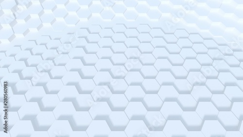 Beautiful White Hexagons Wave Morphing Animation. Computer Generated Abstract Design Background. 4k UHD 3840x2160 