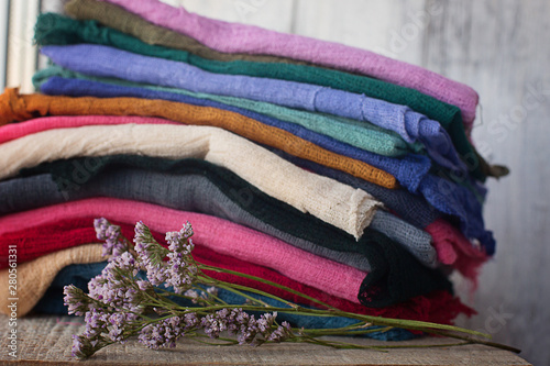 home colored textiles